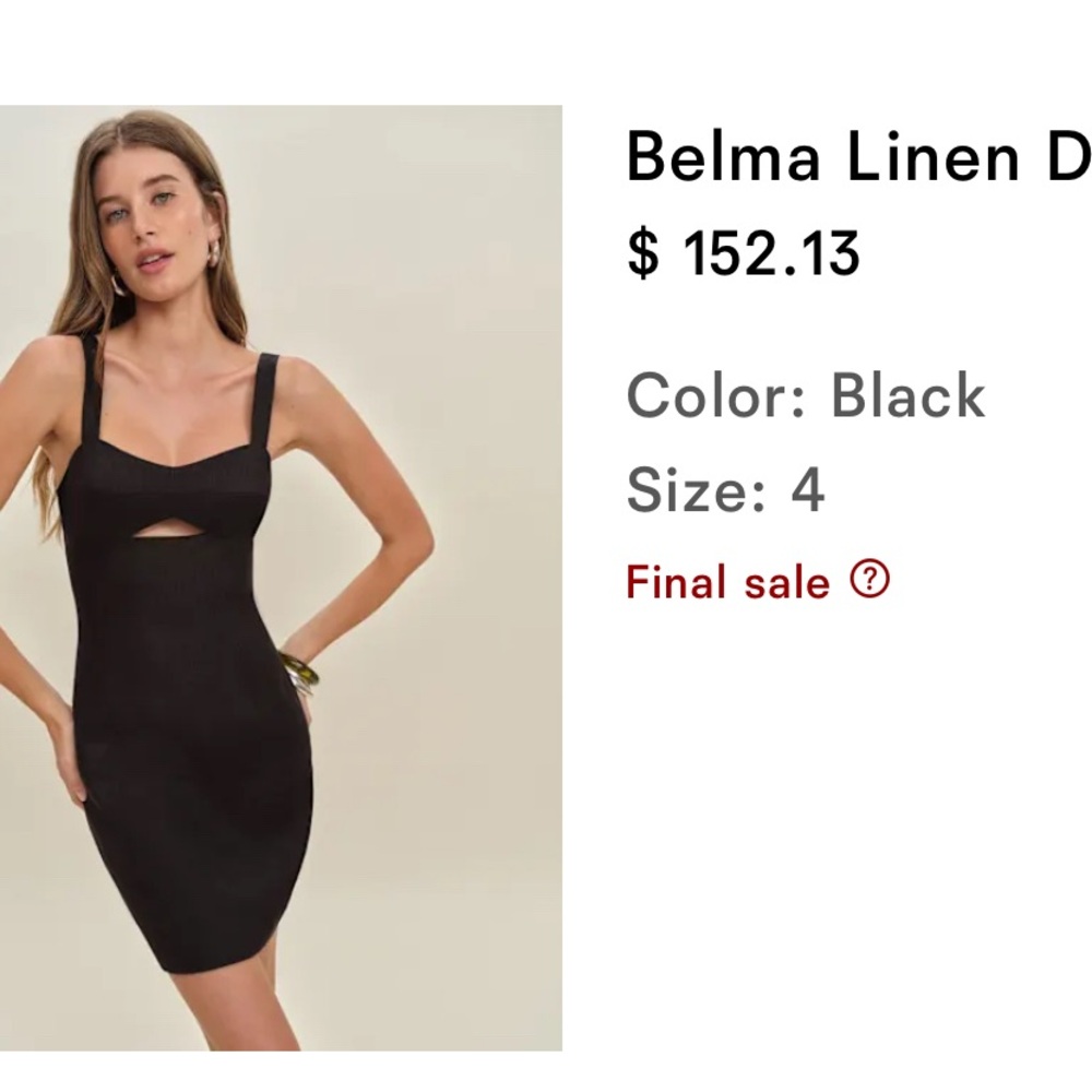 Reformation Black Mini Dress